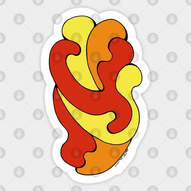 Embracing Curves (Yellow, Red, Orange) Sticker by AzureLionProductions